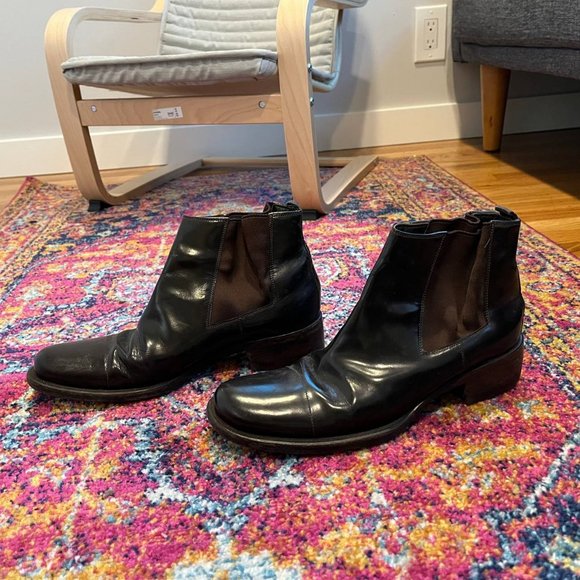 Prada Brown Leather Chelsea Boots - Picture 1 of 6